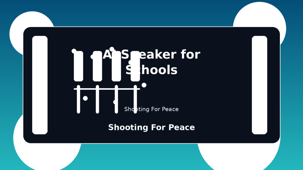 Stylized school technology featured image for an AI speaker for schools article