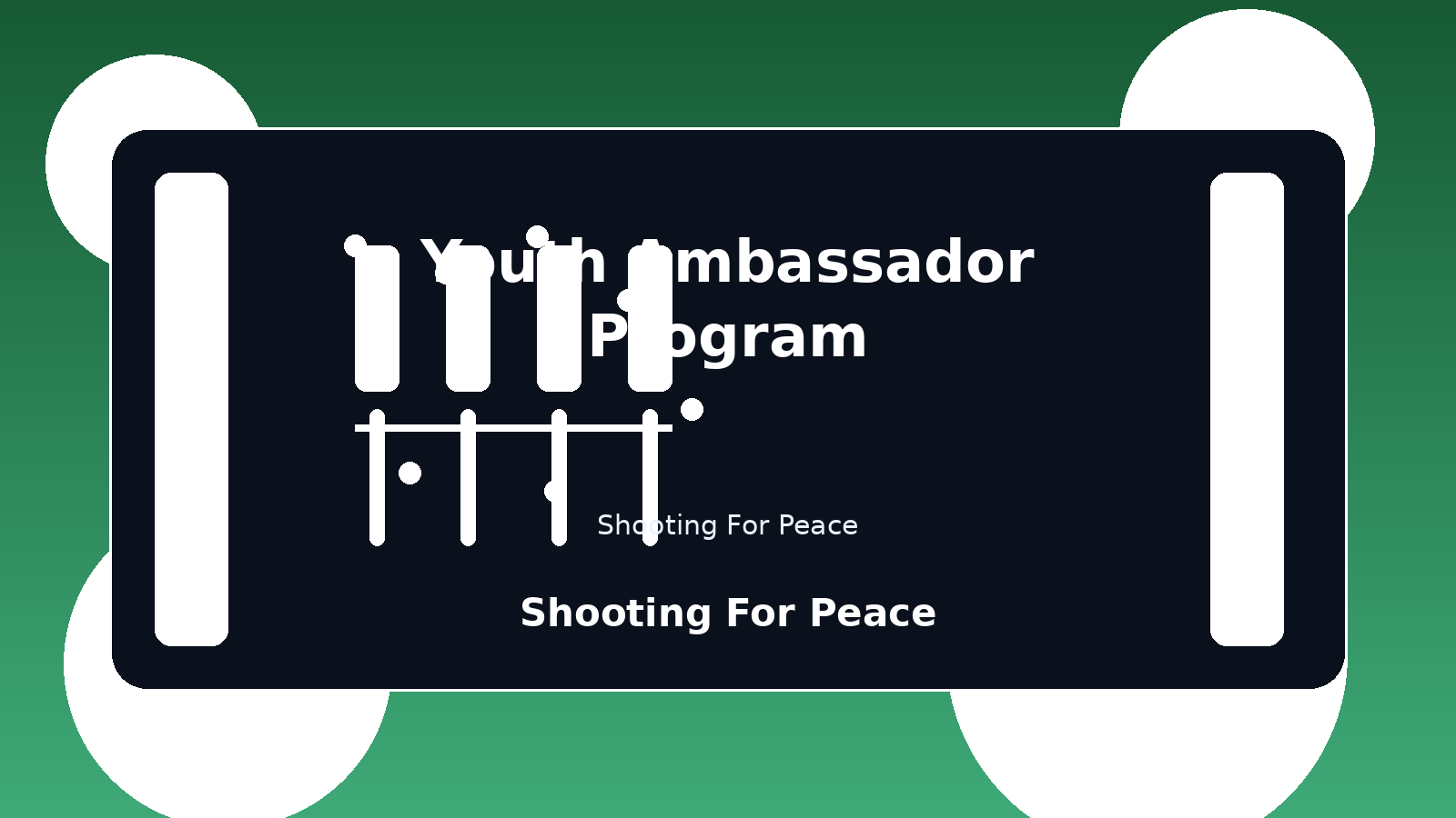 Stylized youth leadership featured image for a Shooting For Peace youth ambassador program page
