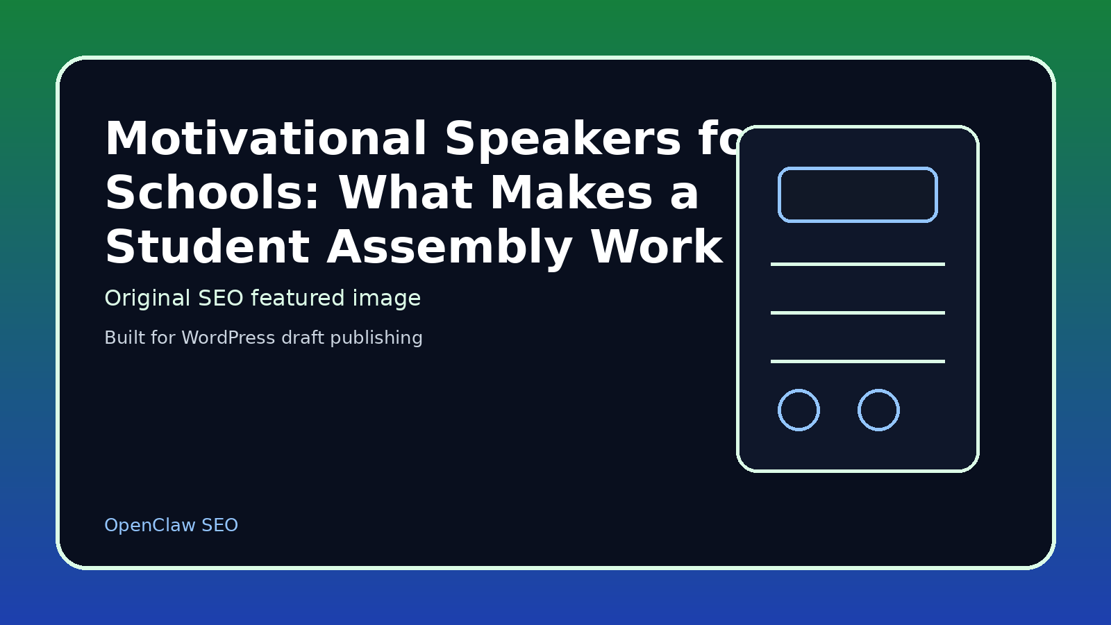 Featured image for Motivational Speakers for Schools: What Makes a Student Assembly Work
