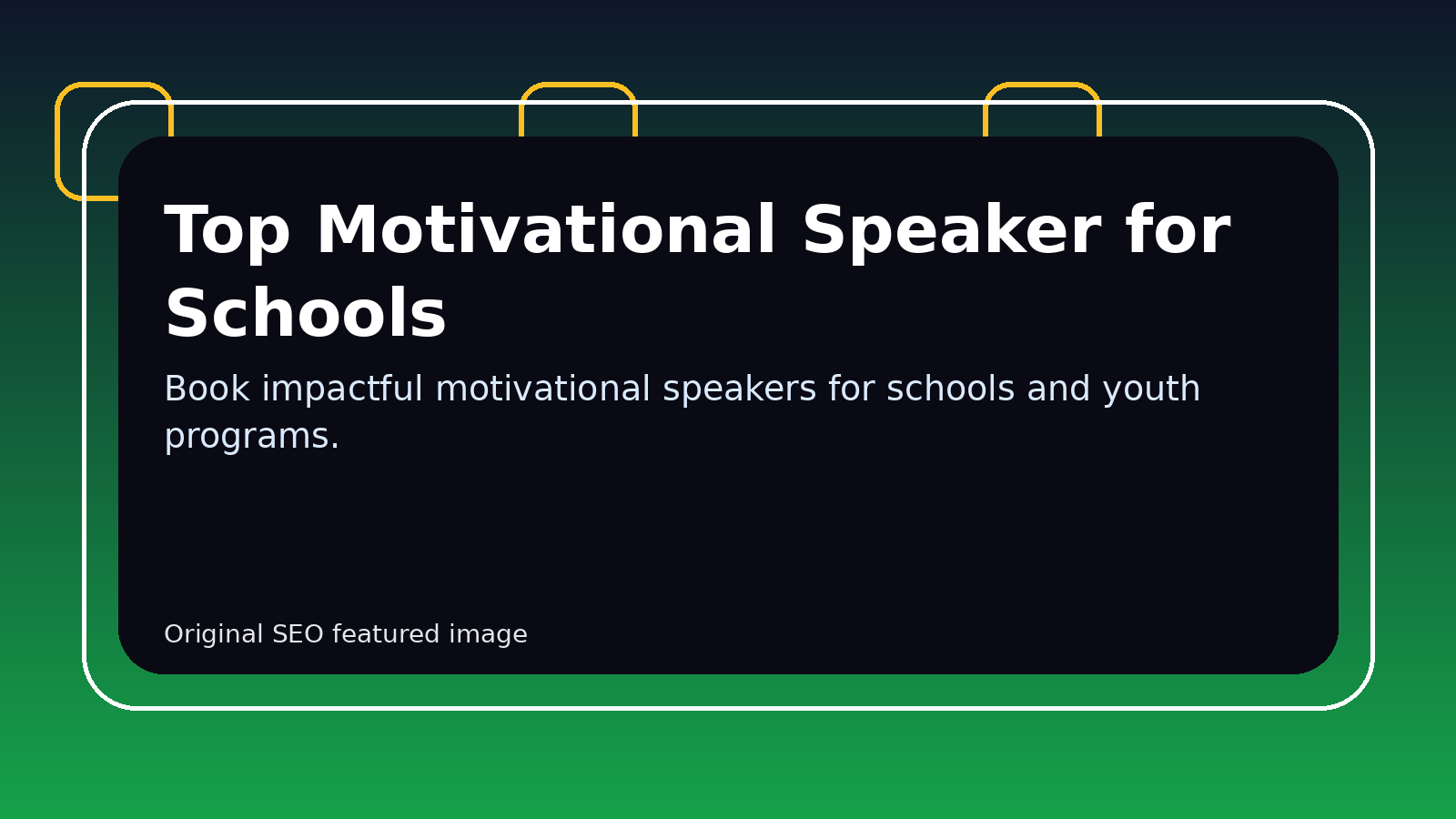 Top Motivational Speaker for Schools